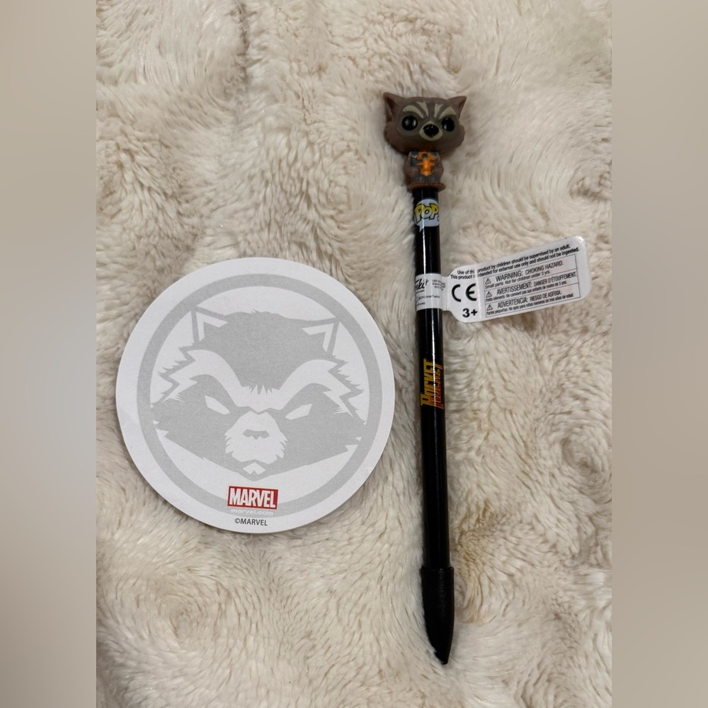 Funko Marvel Pen, Topper and Sticky Note Pad Rocket